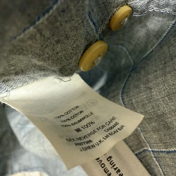 J. Crew Brush Twill Shirt Men's Medium Grey Plaid Slim Slim Fit Flannel G8286 - Picture 5 of 6